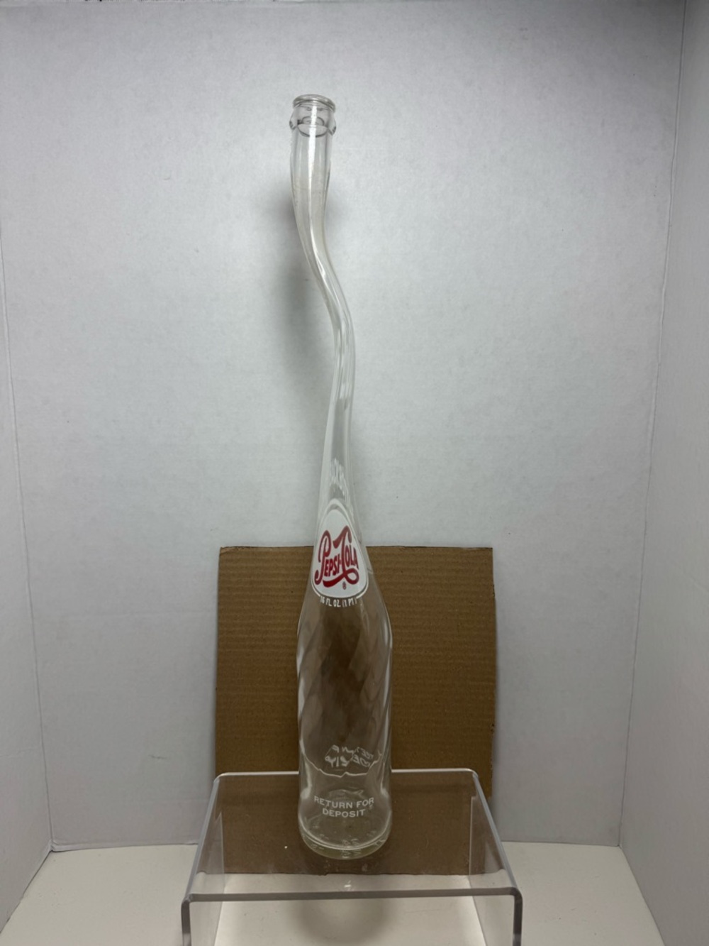 Vintage 1970s Pepsi-Cola stretched twisted 19 inch glass soda bottle - Picture 2 of 7